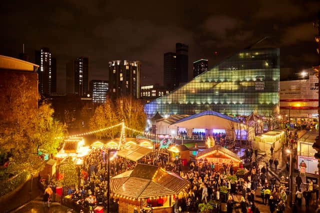 Cathedral Gardens during the Manchester Christmas Markets. 