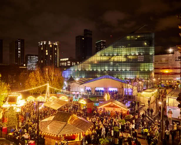 Cathedral Gardens during the Manchester Christmas Markets. 