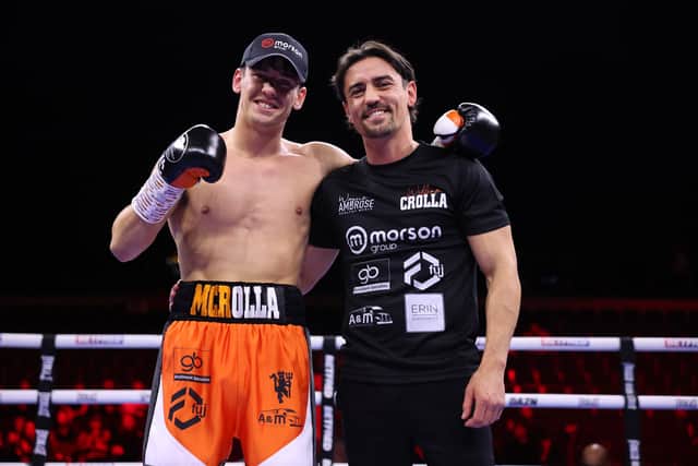 William Crolla celebrates his win with brother Anthony 
