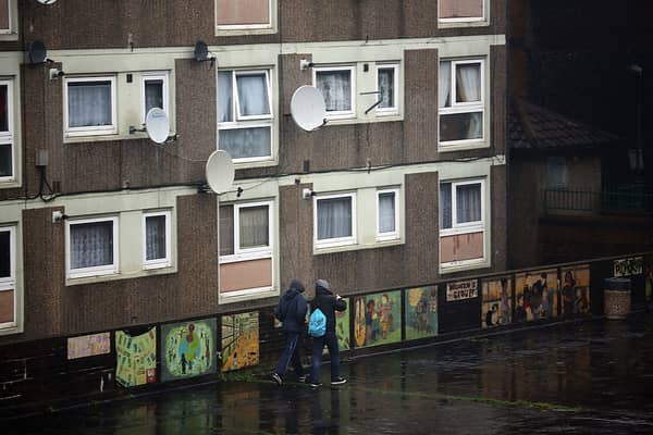 Falinge Estate in Rochdale. The Greater Manchester borough is currently facing a housing crisis, with 10,000 people waiting for homes and a five-year waitlist.  Photo by Christopher Furlong/Getty Images)
