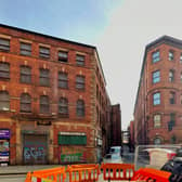 The Rosenfield Building at 18-20 Dantzic Street is one of the buildings under threat from the tower block development. Only the façade would be retained as the “footstool” of the 19 storey apartment building behind it, if the plans were to be approved. [Photo: © Mark Watson]