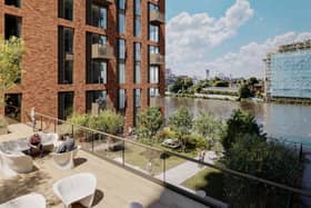CGI image of plans for new flats on Pomona Island. Credit: Peel L&P