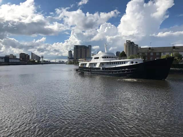 This yacht in Salford Quays is available to rent now on Airbnb. Credit: Paul (host via Airbnb