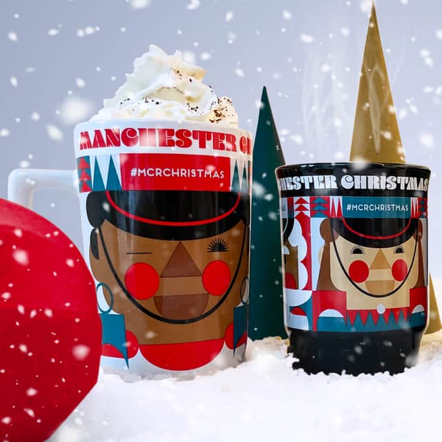 The mug designs for Manchester Christmas Markets 2023 have been revealed. Credit: Manchester City Council