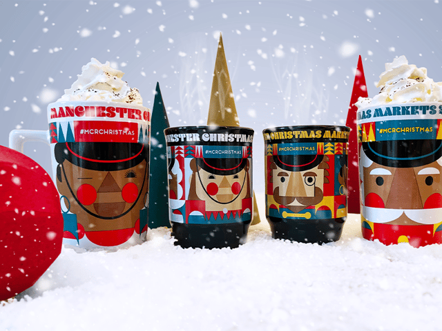 The mug designs for Manchester Christmas Markets 2023 have been revealed. Credit: Manchester City Council