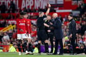 Ten Hag's booking against Luton will see him miss the upcoming trip to Everton.