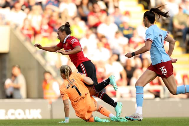 Ellie Roebuck was sent off in a dramatic Manchester derby back in May 