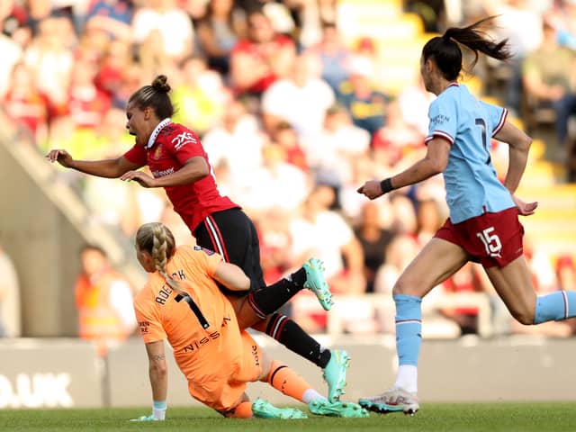 Ellie Roebuck was sent off in a dramatic Manchester derby back in May 