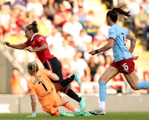 Ellie Roebuck was sent off in a dramatic Manchester derby back in May 