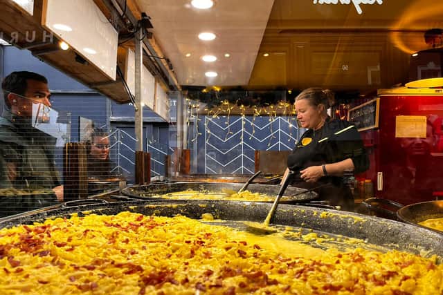 French cuisine at Manchester Christmas markets' King Street location.