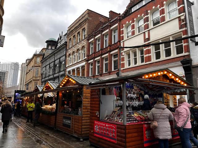 Christmas markets on King Street, Manchester. 