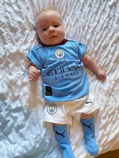 Archie is a Manchester City superfan in the making.