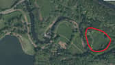 The area bordered in red has been designated a 'contemplative area' in Moses Gate Country Park
