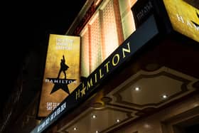 The Palace Theatre ahead of the opening night of Hamilton 