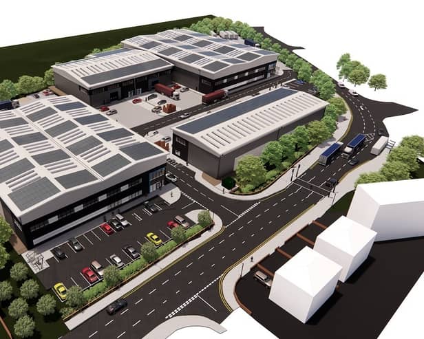 A CGI of the new logistics hub in Salford 