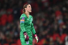 A dejected Mary Earps after England conceded the second goal in Friday's win over Netherlands. Cr. Getty Images