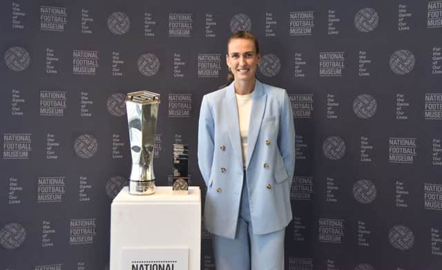 Jill Scott has been inducted into the National Football Museum's Hall of Fame in Manchester 
