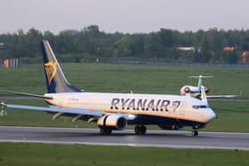 A Ryanair flight was forced to divert to Liverpool John Lennon Airport. Image: AFP via Getty Images
