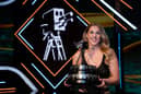 Mary Earps with the BBC Sports Personality of the Year Trophy. Picture: BBC/James Stack