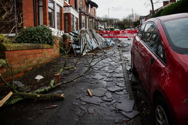 Some of the devastation left by the tornado in Stalybridge. Picture: William Lailey / SWNS