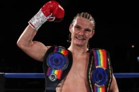 Jack Rafferty celebrates his first-round knockout win against Lee Appleyard. Picture: Karen Priestley 