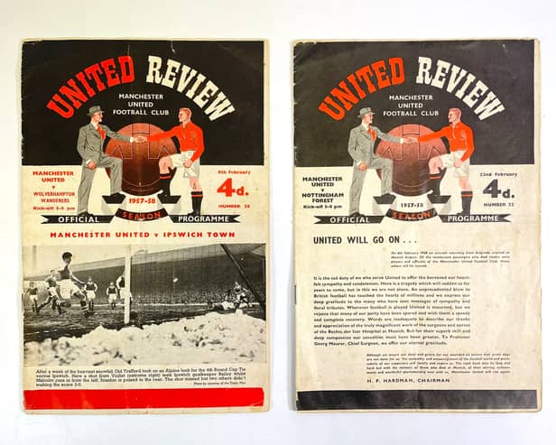Manchester United  v Wolves and Manchester United v Notts Forest football programmes from 1958