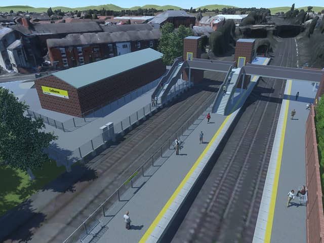 A CGI image showing an aerial view of the proposed Golborne train station (Photo: TfGM) 
