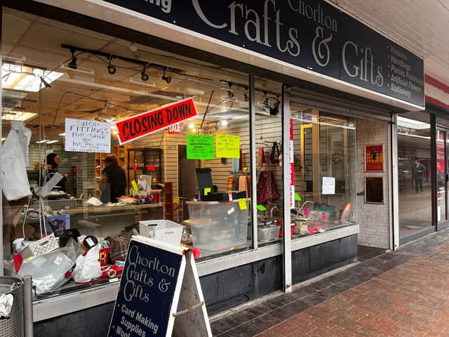 Chorlton Crafts and Gifts is closing down ahead of the precinct's demolition. 