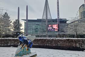 Snow at MediaCity on Tuesday morning. Credit: Stefan Jajecznyk