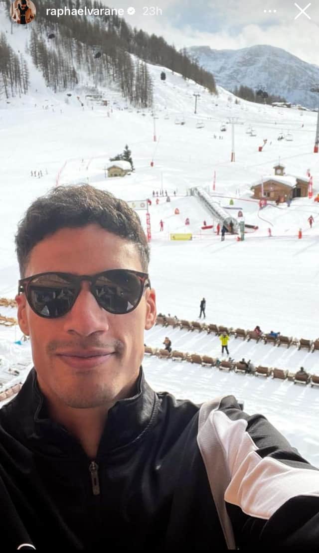 Raphael Varane uploaded this photo of himself in the French Alps.