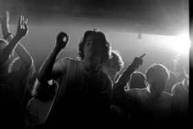 Ravers on the dancefloor at The Hacienda in 1989. 