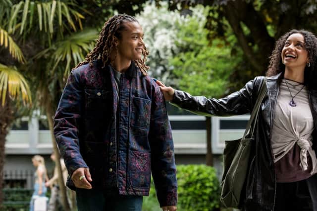 Siena Kelly as Domino Day and Percelle Ascott as Leon (Credit: Dancing Ledge Productions/Ben Gregory-Ring)