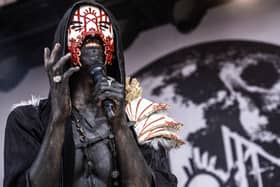 British heavy metal group "Sleep Token" performs on stage during the heavy metal music Festival Copenhell, in Copenhagen, Denmark