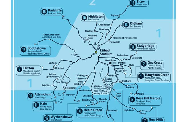 A map of the new bus routes