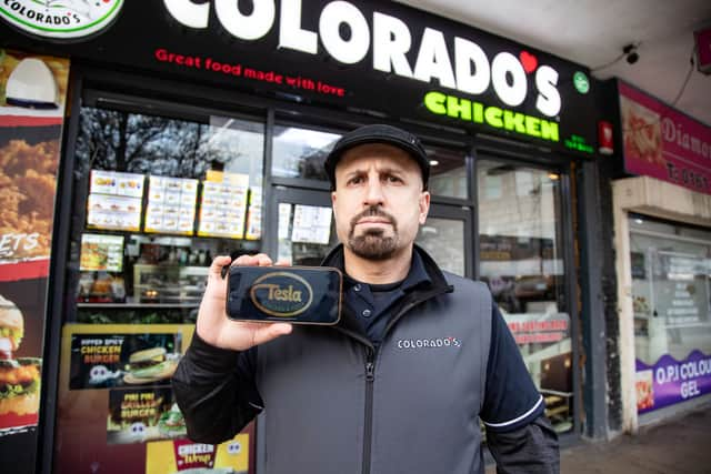 Amanj Ali, 41, at his chicken shop business Colorado's in Bury, Manchester. Picture: SWNS 