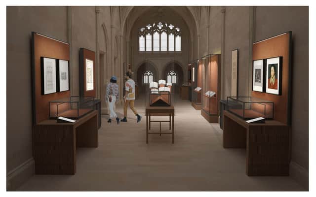 How the cross corridor might look at the John Rylands Library. Picture: Nissen Richards Studio.