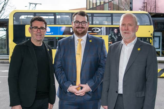 Mayor of Greater Manchester, Andy Burnham provided the update at Bury Interchange alongside Transport Commissioner, Vernon Everitt and Leader of Bury Council, Cllr Eamonn O’Brien.