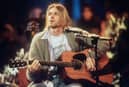 Kurt Cobain during the iconic Nirvana MTV Unplugged performance in 1993. 