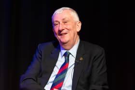 Sir Lindsay Hoyle speaking at Chorley Theatre in 2023