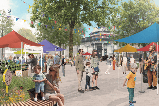 One of the images released by Manchester City Council for the Chorlton Public Realm Plan