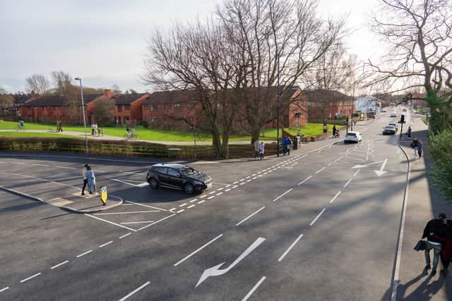 CGI image showing highways proposals for Springwood Way, in Ashton-under-Lyne