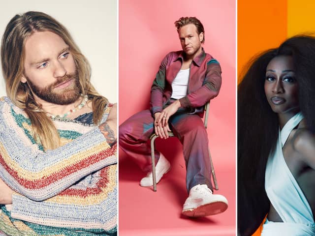 From left, Sam Ryder, Olly Murs and Beverley Knight will be playing at CarFest this summer