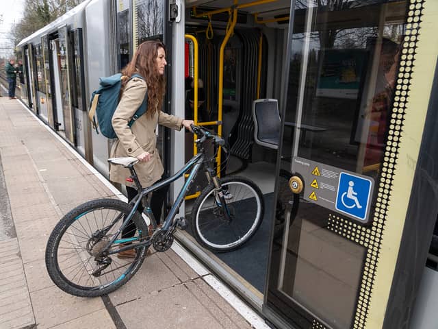 The bikes on trams trial (Photo: TfGM)