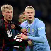 Erling Haaland (right) bagged the third goal against FC Copenhagen