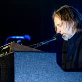 Thom Yorke performs at Manchester's Victoria Warehouse with fellow The Smile members Johnny Greenwood and Tom Skinner. Credit: BBC Radio 6 Music