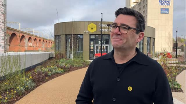 Andy Burnham at the opening of the new Stockport Interchange 