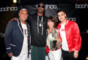 Mahmud Kamani, far left, with rap star Snoop Dogg at the launch of the boohoo.com spring collection  back in 2018