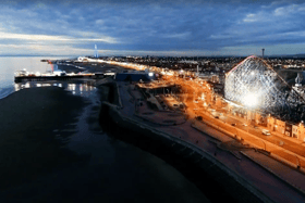 Blackpool Pleasure Beach in the evening.