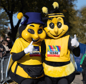 Chester and Manny will be cheering on runners this April 