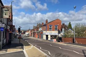 The new cycle lane running through Castleton village centre